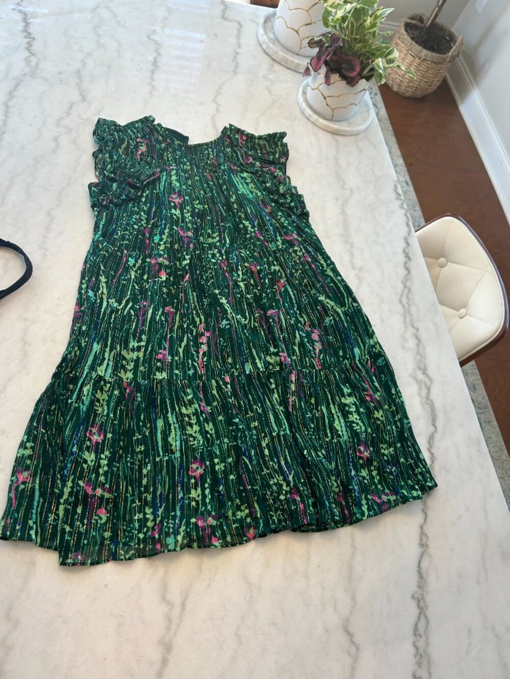 King Pitt Green Dress with Gold Thread NWT